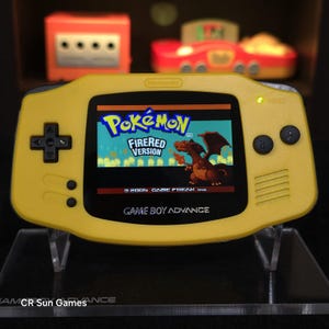 Yellow Game Boy Advance GBA Console with iPS V5 Backlight Backlit LCD Mod