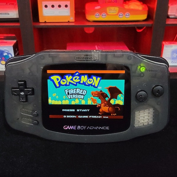 Smoke Grey Game Boy Advance GBA Console with iPS Backlight Backlit LCD mod