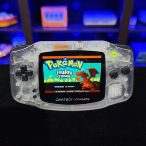 Clear GameBoy Advance GBA Console with iPS V5 Backlight Backlit LCD Mod