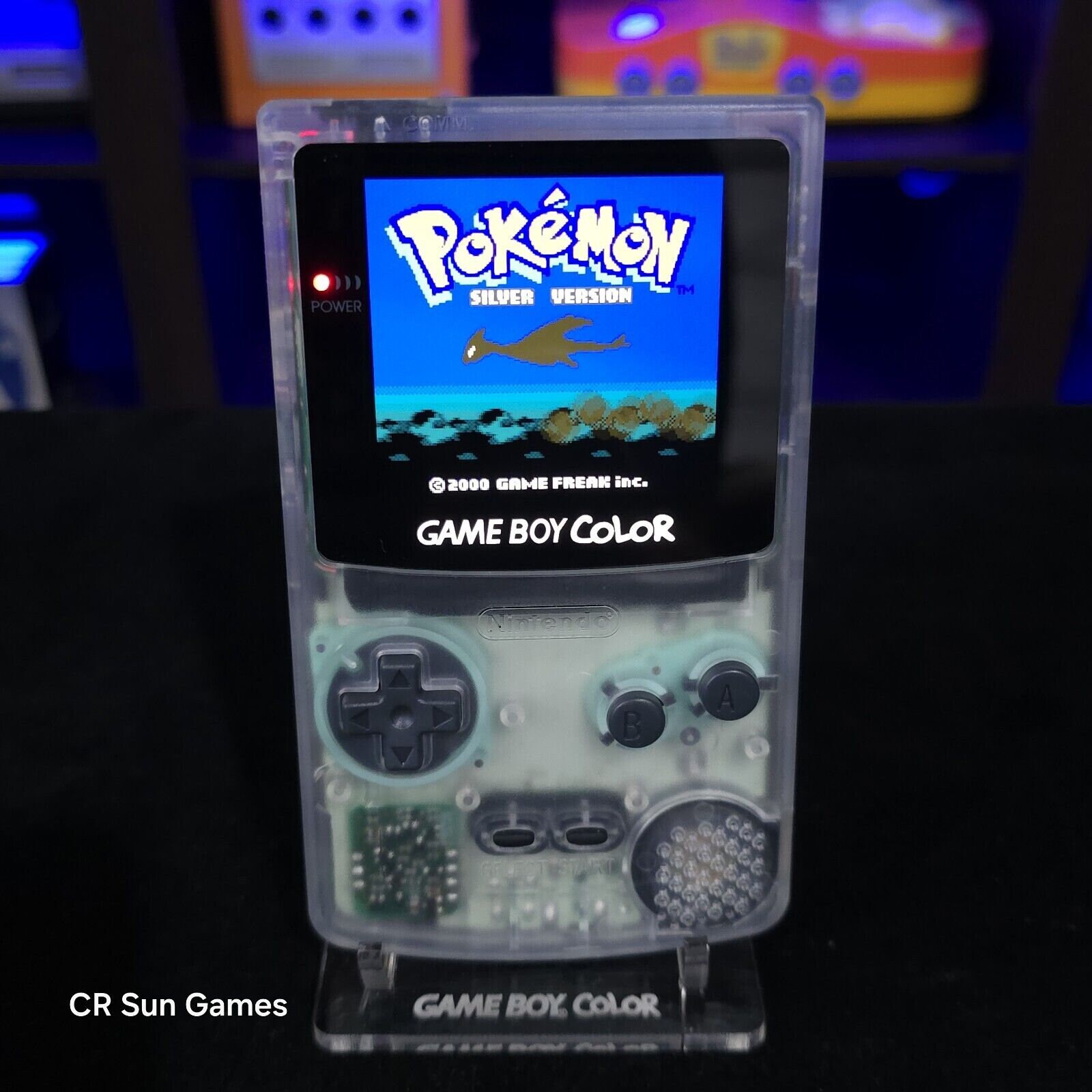 Clear Gameboy Color Console OLED Touch Screen GBC Game Boy