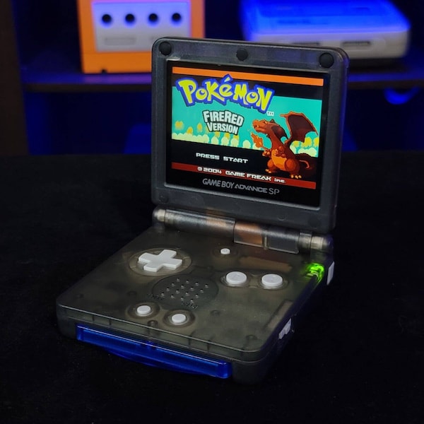 Smoke Grey Nintendo Game Boy Advance GBA SP IPS mod Adjustable Brightness