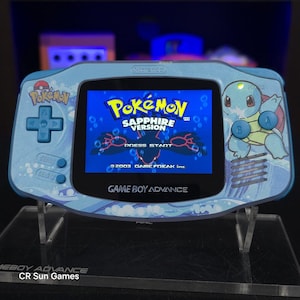 Glacial Squirtle GameBoy Advance GBA Console Ips V5 Backlight Backlit LCD MOD