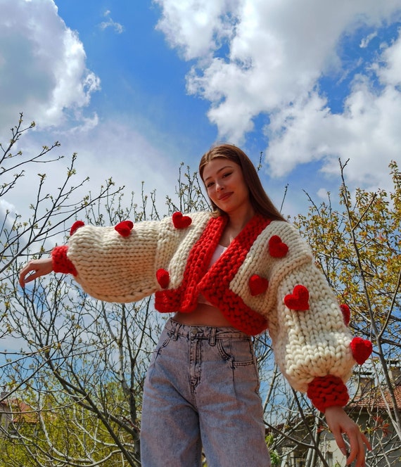 Heart knit hotsell cardigan