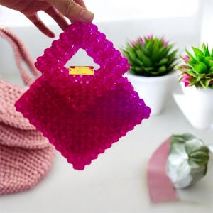 Diamond Pearl Clutch Purse – Handmade Beaded Evening Bag for Special Occasions
