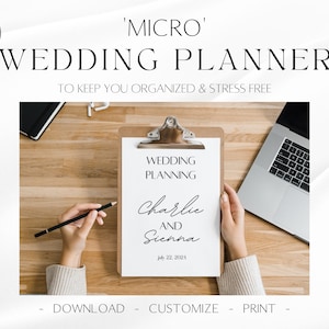 Micro Wedding Planner, Instant Download, Canva Template, Simple Wedding Planner, Wedding Itinerary, Checklists