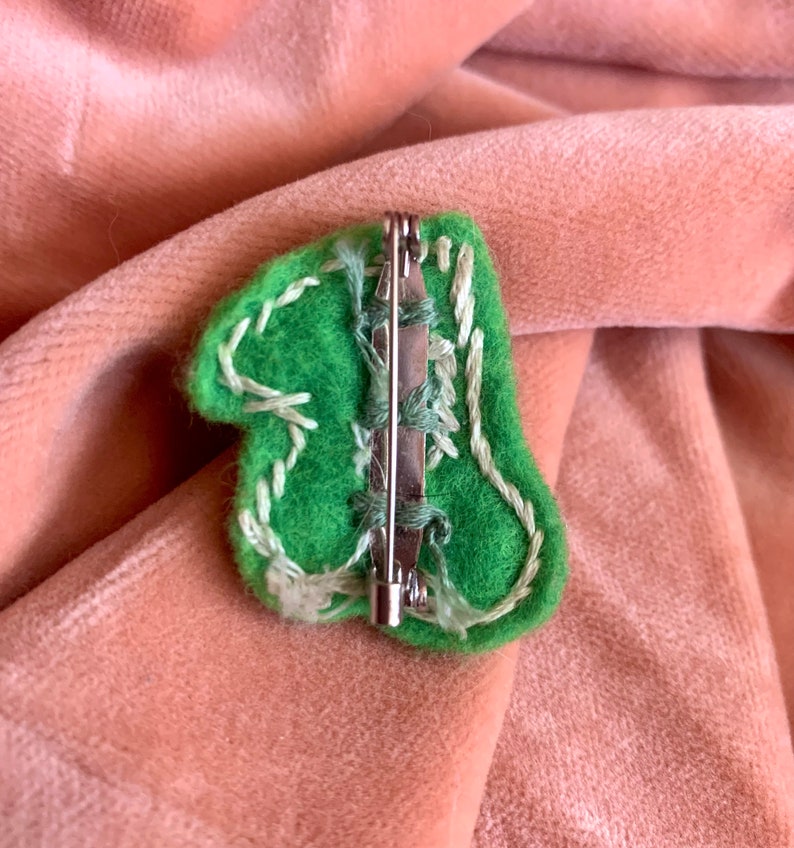 Hand Embroidered Red Cherry Felt Pin/brooch Cute Handstitched Etsy