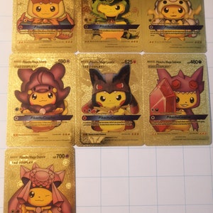 10-54Pcs Spanish Pokémon Cards Pokemon Pikachu Cards Original Spanish  Pokemon Cards Gold Metal Pokemon Card