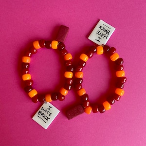 Shrimpo Brick Beaded Bracelet: Polymer Clay Charm, Roblox Kandi Jewelry