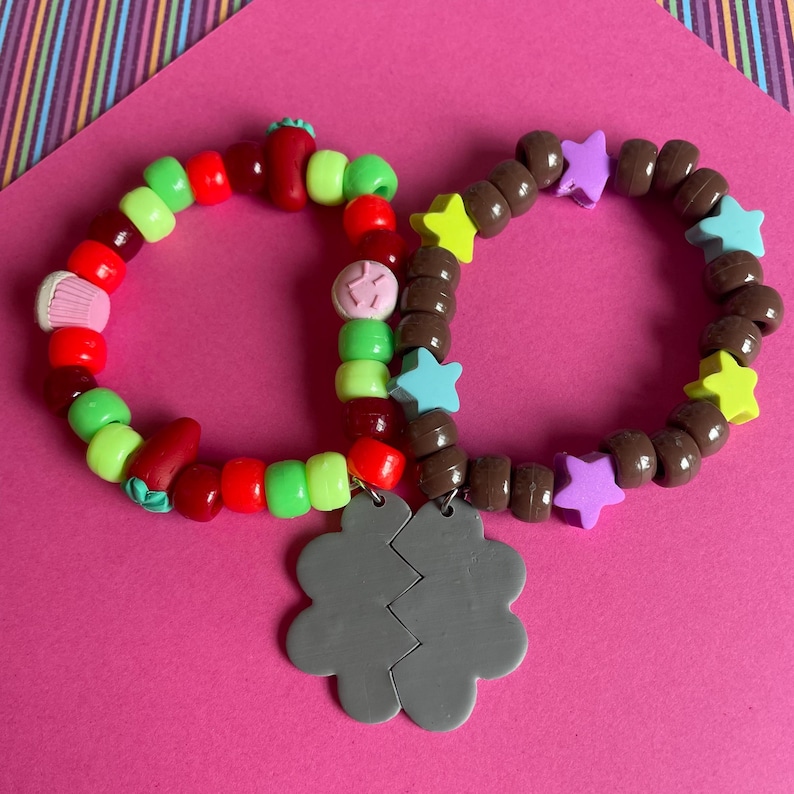 Cosmo and Sprout Friendship Bracelet 2-pack: Polymer Clay Charms - Etsy