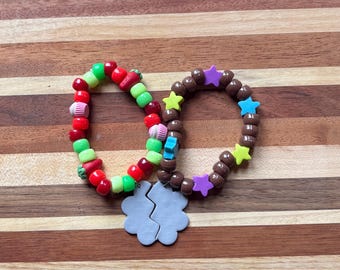 Lot de 2 bracelets d'amitié Cosmo et Sprout : breloques en argile polymère