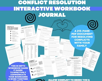 Family Conflict Resolution Interactive Workbook Journal Digital Download