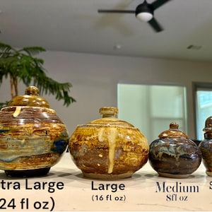 Ceramic Pottery Jar with Lid-Candy Jar/Sugar Dish-Tiny/Small/Medium/Large/XL