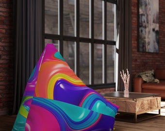 Custom Rainbow Bean Bag Chair Cover, Gamer Lounge Chair Cover