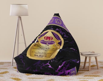 Custom Crown Bean Bag Chair Cover, Adult Drink Bean Bag, Gold and Purple, Purple Bag, Lounge Chair, Funny Novelty Gift Idea, Popular Now