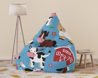 Custom Farm Animal Children's Bean Bag Chair Cover, Children's Bedroom Furniture, Room Decor, Aesthetic Home Gift, Kids Chair Cover