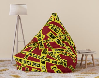 Crime Scene Custom Bean Bag Chair Cover, Funny Chair Cover, Novelty Gift Idea, TV Lounge Chair, Floor Cushion, Crime Watching Chair