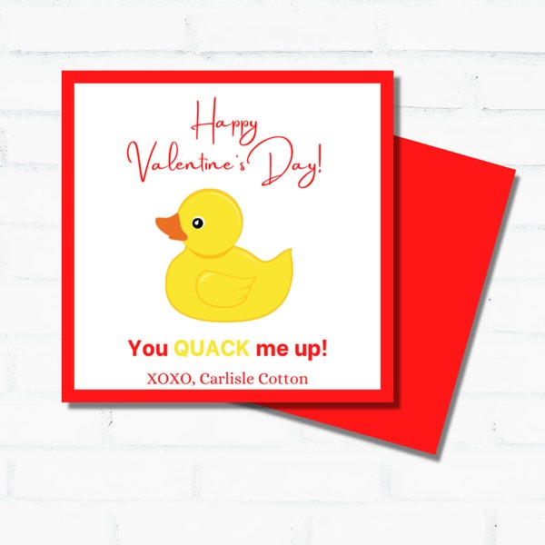 Rubber Duck Valentine Gift Tag