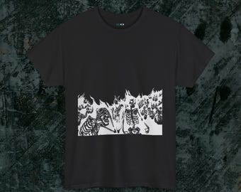 Berserk Anime T Shirt, Guts Aesthetic, Kentaro Miura, Dark Fantasy, Manga Graphic Shirt, Burning Skeletons Tee, Griffith, Brand of Sacrifice