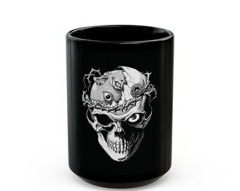 Berserk Anime Mug | Skull Knight, Kentaoro Miura, Seinen Manga, Guts Aesthetic, Home decor, Brand of Sacrifice, Black Ceramic 11oz and 15oz