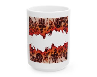 Berserk Anime Tasse | Guts Aesthetic, Kentaro Miura, Seinen Manga Art, Dark Fantasy, Brennende Skeletons, 11 Unzen und 15 Unzen, Wohndekor