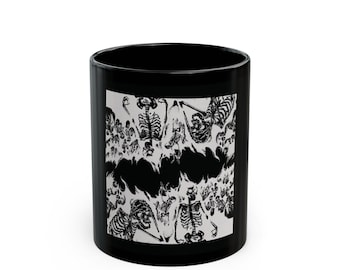 Berserk Anime Mug | Seinen Manga Art, Kentaor Miura, Guts Aesthetic, Burning Skeletons, Home Decor, Black Ceramic 11oz and 15oz, coffee cup