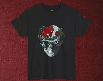 Berserk Skull T-Shirt- Dark Anime Manga Shirt with Brand of Sacrifice Back Print, Graphic Gothic Tee, Guts, Band of the hawks, Casca