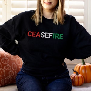 Pro-Palestine Sweatshirt, Free Palestine Crewneck, Ceasefire Now Shirt, Unisex Gaza Shirt, Save Palestinians, End Genocide, Activist Gift