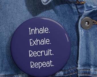 Funny Cult Pin, Recruit Repeat Button, Culty Vibes Gift