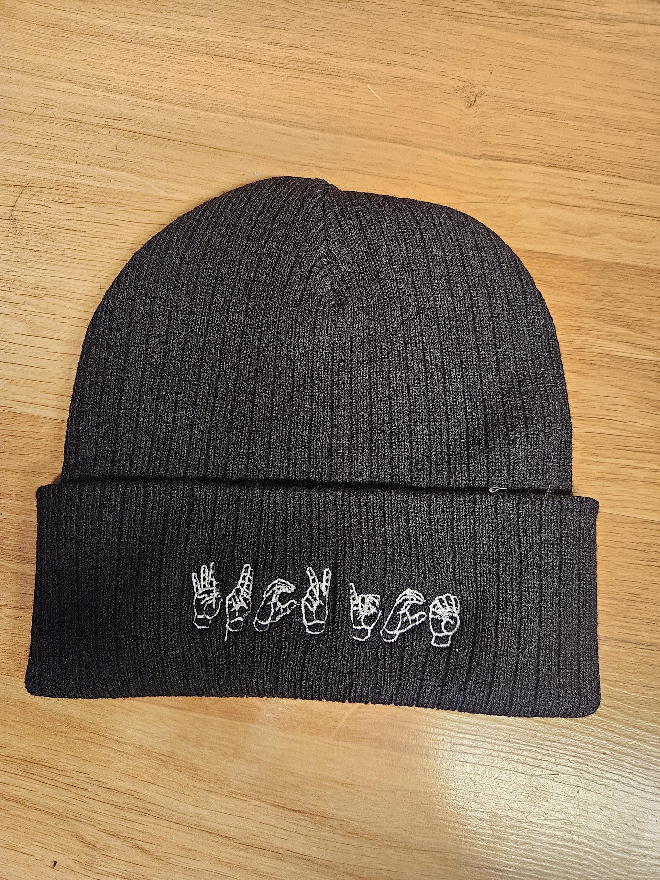 Fuck ICE ASL Knit Beanie, Protest Winter Hat, Silent Activist
