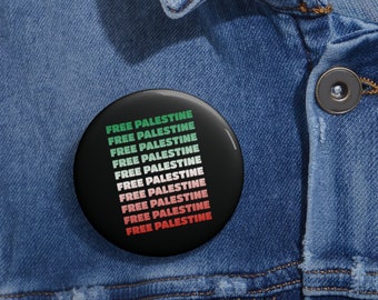 Free Palestine Button, Support Palestine Pin, Stop Palestinian Genocide Now, Ceasefire Accessories, Gaza Strip, Stand with Palestine