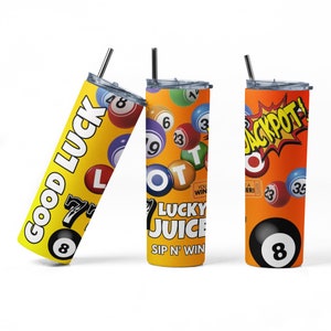 Opakowanie na kubek Lucky Juice, Lotto PNG Sublimacja Wzory do pobrania - Skinny Tumbler 20oz - PNG