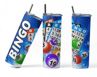 Bingo  Tumbler Wrap, Bingo PNG Sublimation Designs Download - Skinny Tumbler  20oz - PNG