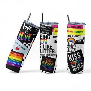 LGBTQ Tumbler Wrap,  Gay Pride PNG Sublimation Designs Download - Skinny Tumbler  20oz - PNG