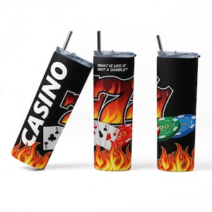 Casino Tumbler Wrap, Casino PNG Sublimation Designs Download - Skinny Tumbler  20oz - PNG