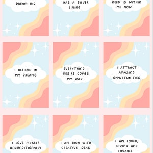 fifty positive daily affirmation cards printable