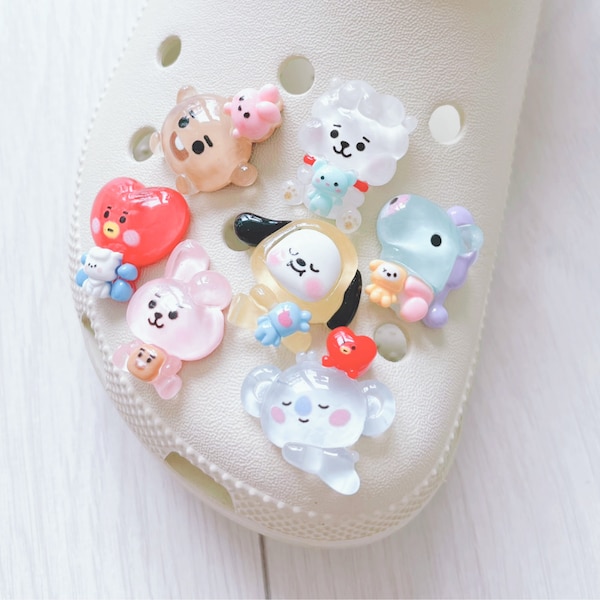 SET of 7 | Cute Jelly K-pop Character Shoe charms | Shoe accessories | Gifts