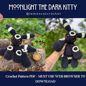 Moonlight the Dark Kitty Amigurumi Crochet Pattern