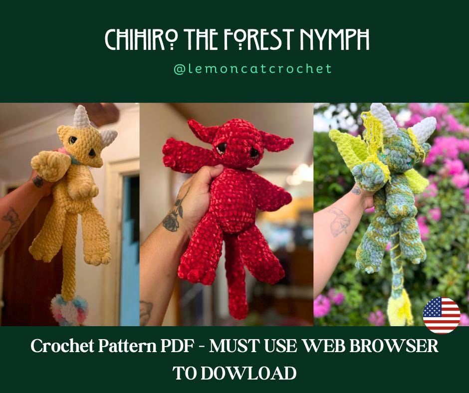Chihiro the Forest Nymph Snuggler/Plushie Amigurumi Crochet Pattern