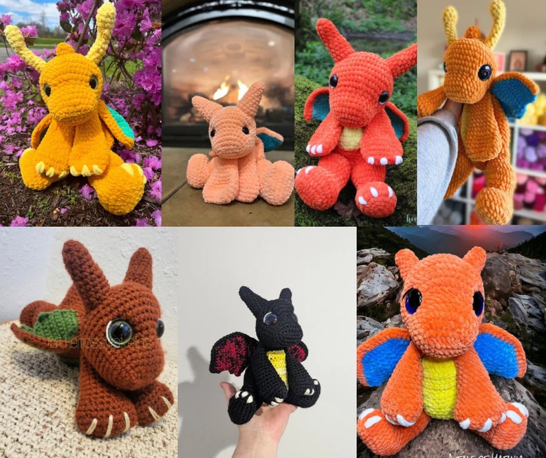 Modello all'uncinetto Sunny & Blaze Dragon Snuggler/Lovey Amigurumi immagine 3