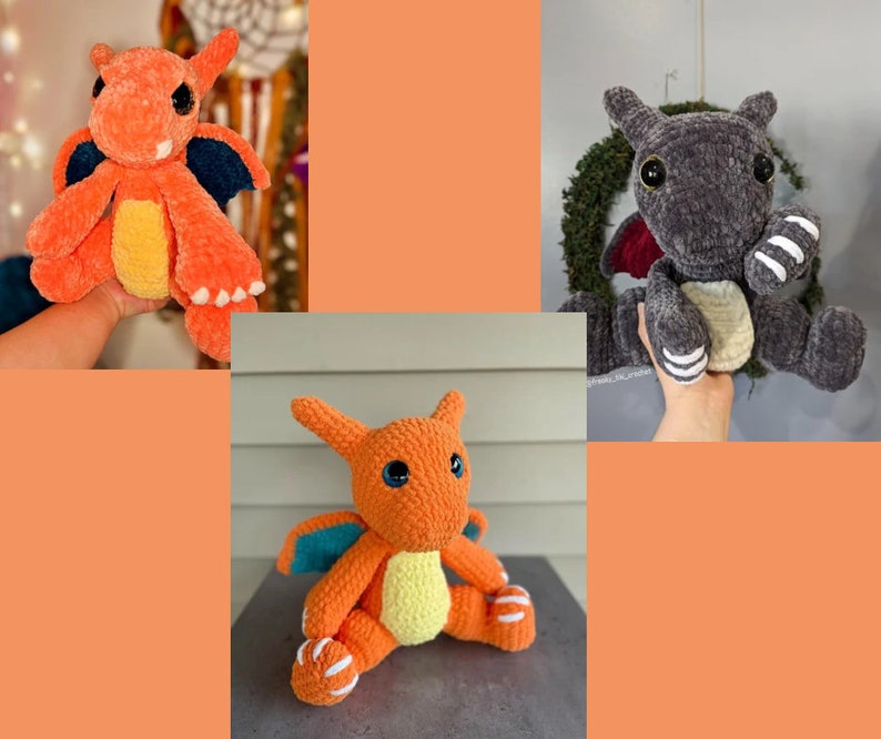 Modello all'uncinetto Sunny & Blaze Dragon Snuggler/Lovey Amigurumi immagine 7