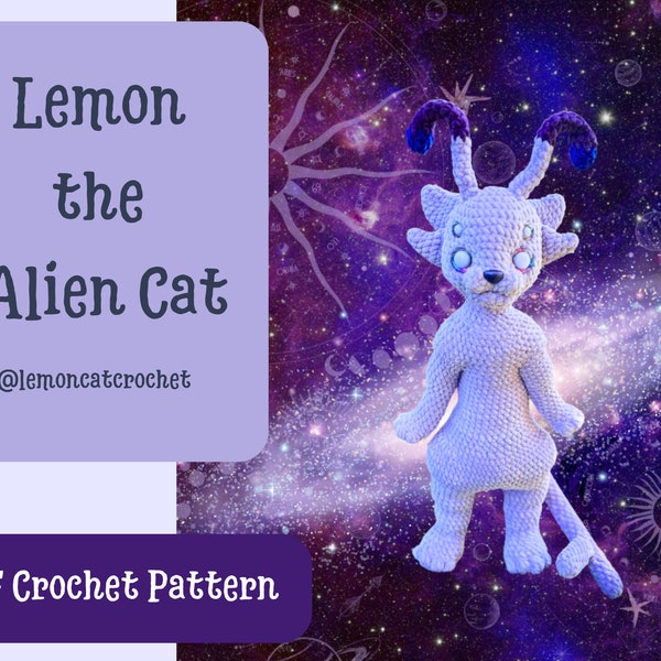 Lemon the Alien Cat Amigurumi Crochet PDF PATTERN