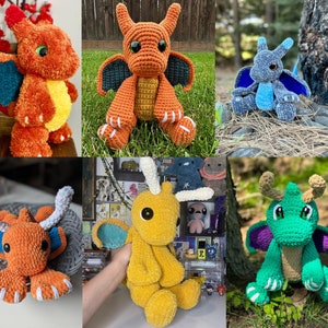 Sunny & Blaze Modèle au crochet Amigurumi Dragon Snuggler/Lovey image 5