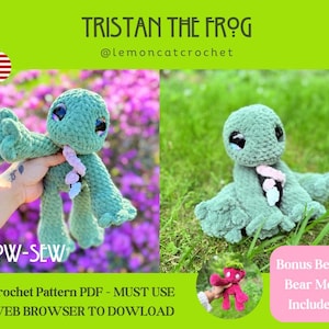Tristan the Frog Low-Sew Amigurumi Crochet Pattern