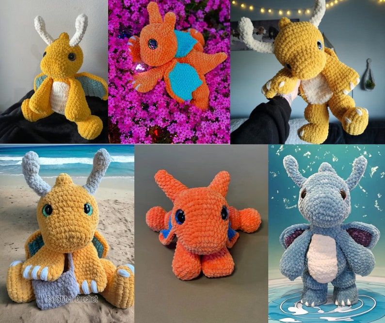 Sunny & Blaze Modèle au crochet Amigurumi Dragon Snuggler/Lovey image 4