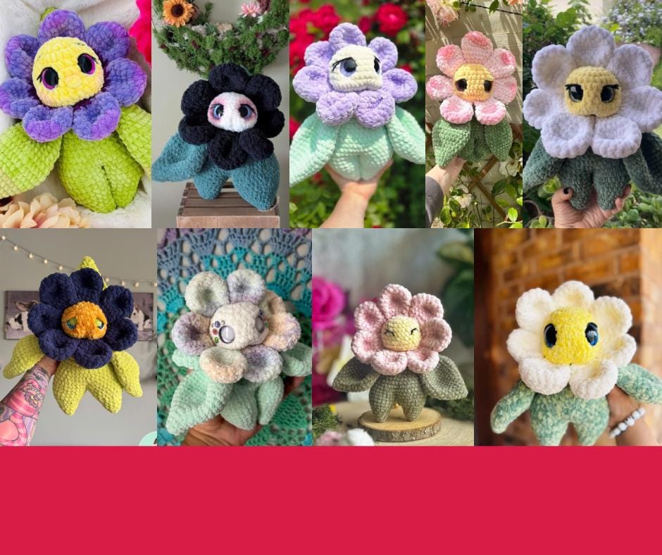 フロール・ザ・フラワーのベビー編みぐるみかぎ針編みパターン - Etsy 日本
