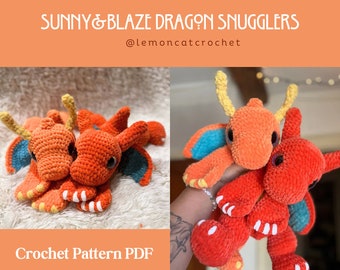 Sunny & Blaze - Modèle au crochet Amigurumi Dragon Snuggler/Lovey