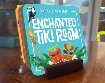 Disney - Habitación TIKI Encantada - Posavasos TIKI - Personalizados - Posavasos Tropicales