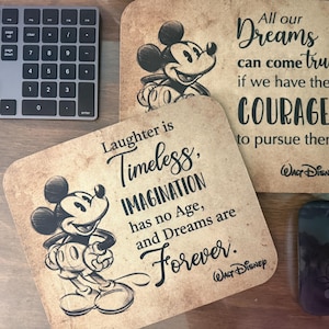 Disney Mickey Mouse Mousepad - Inspirational Quote Office Decor