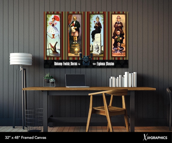 The Haunted Mansion, Stretching Room Portraits - Framed & Roll Option Canvas - Disney Wall Decor - Personalized Gift
