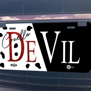 Cruella DeVil, 101 Dalmatians, Disney Villain, Disney License Plate, Car Tag, Front Tag, License Tag